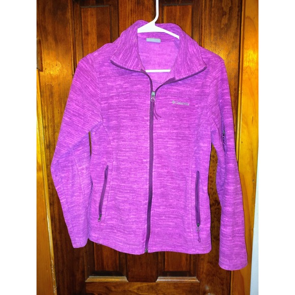 Columbia Womens Fleece Full Zip Jacket Purple Activewear Small S - Picture 1 of 3